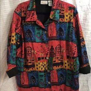 Dani Michaels Cover Jacket Top Missions MultiColor